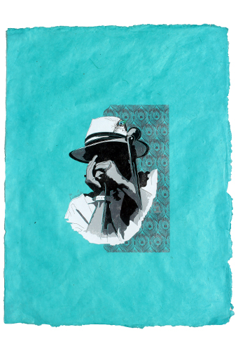 Estilo Clothing™ Harmonic Blues, Harmonica Player Art Print on Paper