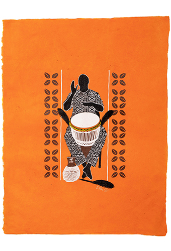 Estilo Clothing™ African Soul Dejembe Player Art Print on Paper