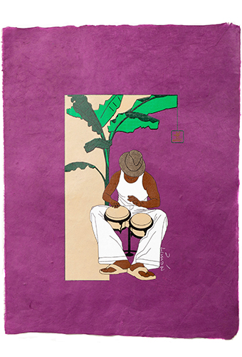 Estilo Clothing™ Bongocero Bongo Player Art Print on Paper