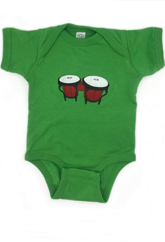 Estilo Clothing™  Gender Neutral Bongo Drums Onesie, Green