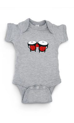 Estilo Clothing™  Gender Neutral Bongo Drums Onesie, Heather Gray