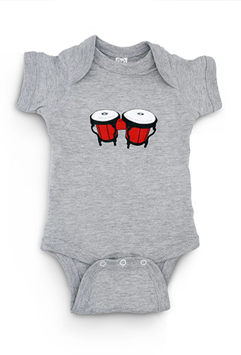 Estilo Clothing™  Gender Neutral Bongo Drums Onesie, Heather Gray