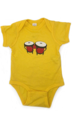 Estilo Clothing™  Gender Neutral Bongo Drums Onesie, Yellow