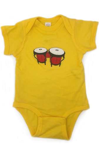 Estilo Clothing™  Gender Neutral Bongo Drums Onesie, Yellow