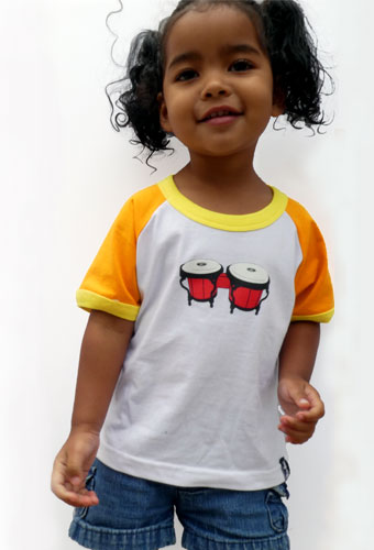 Estilo Clothing™  Bongo Drums Toddler Raglan Color Block Tee