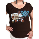 Estilo Clothing™ Maqam Cut Boat Neck T-shirt, Chocolate Brown