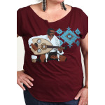 Estilo Clothing™ Maqam Cut Boat Neck T-shirt, Maroon
