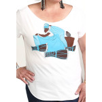 Estilo Clothing™ Yemaya Cut Boat Neck T-shirt, White