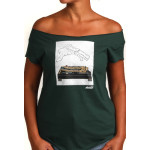 Estilo Clothing™ 12Down (SL-1200GLD) Turntable Cut Boat Neck T-shirt, Forest Green Estilo Clothing™ 12Down (SL-1200GLD) Turntable Cut Boat Neck T-shirt, Forest Green