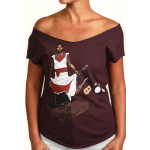 Estilo Clothing™ Son Jarocho Fandango Cut Boat Neck T-shirt, Oxblood