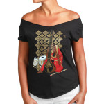 Estilo Clothing™ Hindustani Cut Boat Neck T-shirt, Black