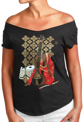 Estilo Clothing™ Hindustani Cut Boat Neck T-shirt, Black