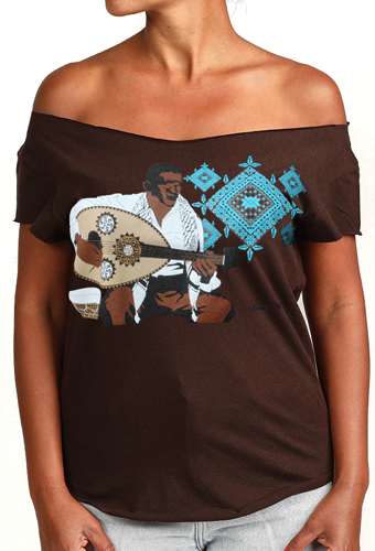 Estilo Clothing™ Maqam Cut Boat Neck T-shirt, Chocolate Brown