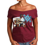 Estilo Clothing™ Maqam Cut Boat Neck T-shirt, Maroon
