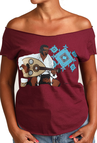 Estilo Clothing™ Maqam Cut Boat Neck T-shirt, Maroon