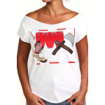 Estilo Clothing™ Rumba de Chango Afro Cuban Cut Boat Neck T-Shirt, White