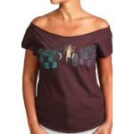 Estilo Clothing™ Studio Microphone Cut Boat Neck T-shirt, Oxblood