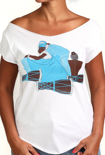 Estilo Clothing™ Yemaya Cut Boat Neck T-shirt, White
