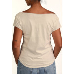 Estilo Clothing™ Sessions Home Music Studio Cut Boat Neck T-shirt, Cream