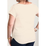 Estilo Clothing™ Sessions Home Music Studio Cut Boat Neck T-shirt, Cream