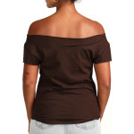 Estilo Clothing™ Maqam Cut Boat Neck T-shirt, Chocolate Brown