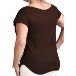 Estilo Clothing™ Maqam Cut Boat Neck T-shirt, Chocolate Brown