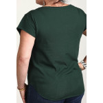 Estilo Clothing™ Cutting & Slapping Conga Turntable Cut Boat Neck T-shirt, Forest Green