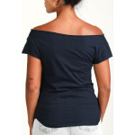 Estilo Clothing™ Yemaya Cut Boat Neck T-shirt, Midnight Navy