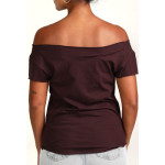 Estilo Clothing™ Flamenco Dancer & Spanish Guitar  Cut Boat Neck T-shirt, Oxblood