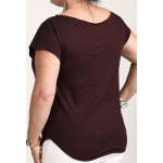 Estilo Clothing™ Flamenco Dancer & Spanish Guitar  Cut Boat Neck T-shirt, Oxblood
