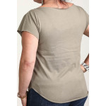 Estilo Clothing™ El Nuevo Tumbao Upright Bass, Timbales, Congas Cut Boat Neck T-shirt, Warm Gray