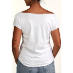Estilo Clothing™ Rumba de Chango Afro Cuban Cut Boat Neck T-Shirt, White