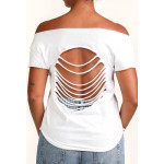 Estilo Clothing™ Afro Puerto Rican Bomba Cut Boat Neck T-shirt, White