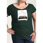 Estilo Clothing™ 12Down (SL-1200GLD) Turntable Cut Boat Neck T-shirt, Forest Green Estilo Clothing™ 12Down (SL-1200GLD) Turntable Cut Boat Neck T-shirt, Forest Green