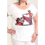 Estilo Clothing™ Afro Puerto Rican Bomba Cut Boat Neck T-shirt, White
