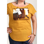 Estilo Clothing™ Cajon Afro Peruvian Cut Boat Neck T-shirt, Antique Gold