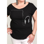 Estilo Clothing™ Jacked on Fresh Headphones Cut Boat Neck T-shirt, Black Estilo Clothing™ Jacked on Fresh Headphones Cut Boat Neck T-shirt, Black