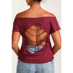 Estilo Clothing™ Maqam Cut Boat Neck T-shirt, Maroon