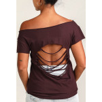 Estilo Clothing™ Cajon Afro Peruvian Cut Boat Neck T-shirt, Oxblood