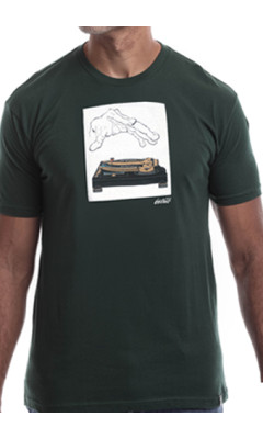 Estilo Clothing™ 12Down (SL-1200GLD) Turntable T-shirt, Forest Green