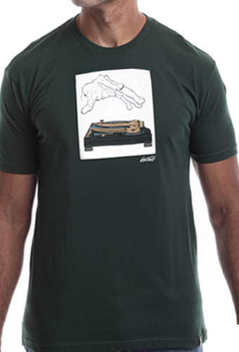 Estilo Clothing™ 12Down (SL-1200GLD) Turntable T-shirt, Forest Green