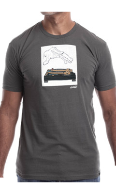 Estilo Clothing™ 12Down (SL-1200GLD) Turntable T-shirt, Heavy Metal Gray