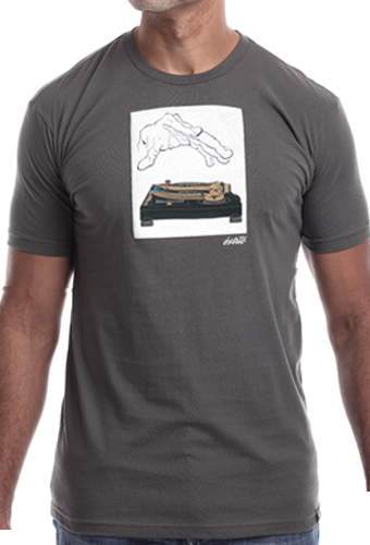 Estilo Clothing™ 12Down (SL-1200GLD) Turntable T-shirt, Heavy Metal Gray