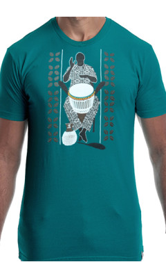 Estilo Clothing™ African Soul Dejembe Player T-shirt, Teal
