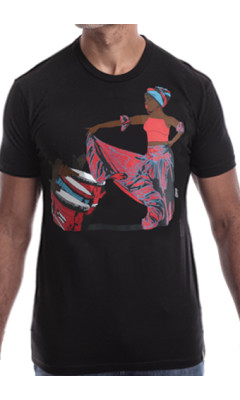 Estilo Clothing™ Afro Puerto Rican Bomba T-shirt, Black