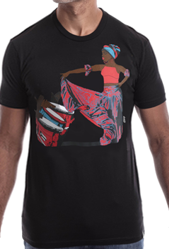 Estilo Clothing™ Afro Puerto Rican Bomba T-shirt, Black
