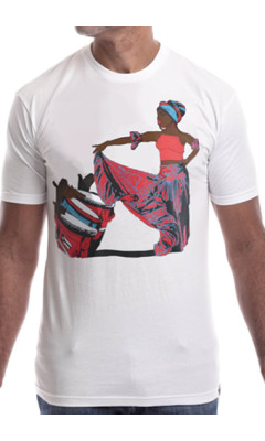 Estilo Clothing™ Afro Puerto Rican Bomba T-shirt, White