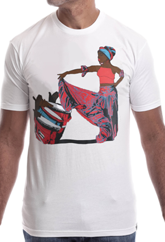Estilo Clothing™ Afro Puerto Rican Bomba T-shirt, White