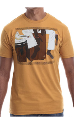 Estilo Clothing™ Cajon Afro Peruvian T-shirt, Antique Gold