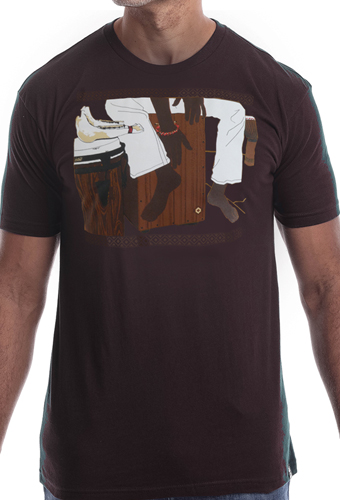Estilo Clothing™ Cajon Afro Peruvian T-shirt, Oxblood